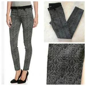 Genetic Denim Shane Black White Jacquard Skinnies